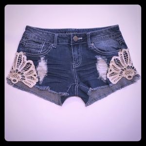 Empyre Jean Shorts w/ Crocheted Embellishments